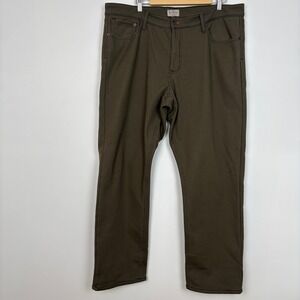 Weatherproof Men Canvas Fleece Lined Pants 40x32 Olive Drab Regular Fit Workwear